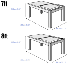The London Slate Bed Pool Table Dimensions