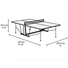 The Dada Outdoor Table Tennis Table Dimensions