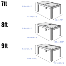 The Vision Slate Bed Pool Table Dimensions