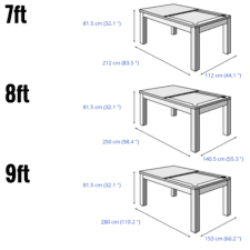 The Louvrees Slate Bed Pool Table Dimensions