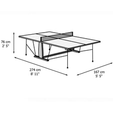 Cornilleau Play-Style Origin Outdoor/Indoor Table Tennis Table Dimensions