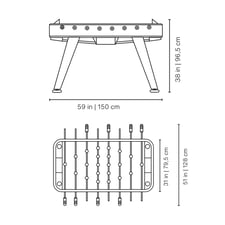 RS2 Football Table Dimensions