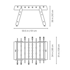 RS4 Home Football Table Dimensions
