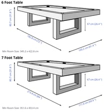 Amalfi Classic Pool Dining Table & Table Tennis Top - 6ft/7ft Dimensions
