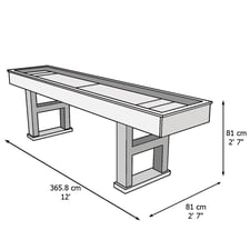 Pierce 12ft Shuffleboard Table Dimensions