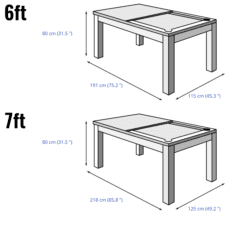 Modern Diner Slate Bed Pool Dining Table Dimensions