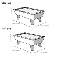 Pureline GB Pro Slate Bed Pool Table Dimensions