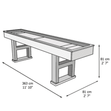 Tyler 12ft Shuffleboard Table Dimensions
