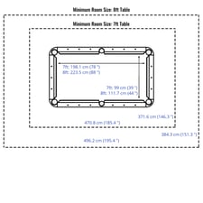 Pureline Frontier Slate Bed American Pool Table Dimensions