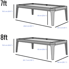 The Pureline Malta American Slate Bed Pool Dining Table Dimensions