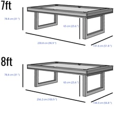 The Pureline Marseille American Slate Bed Pool Dining Table Dimensions