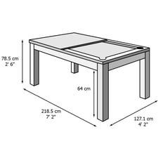The Pureline Knightsbridge 7ft Slate Bed Pool Dining Table Dimensions
