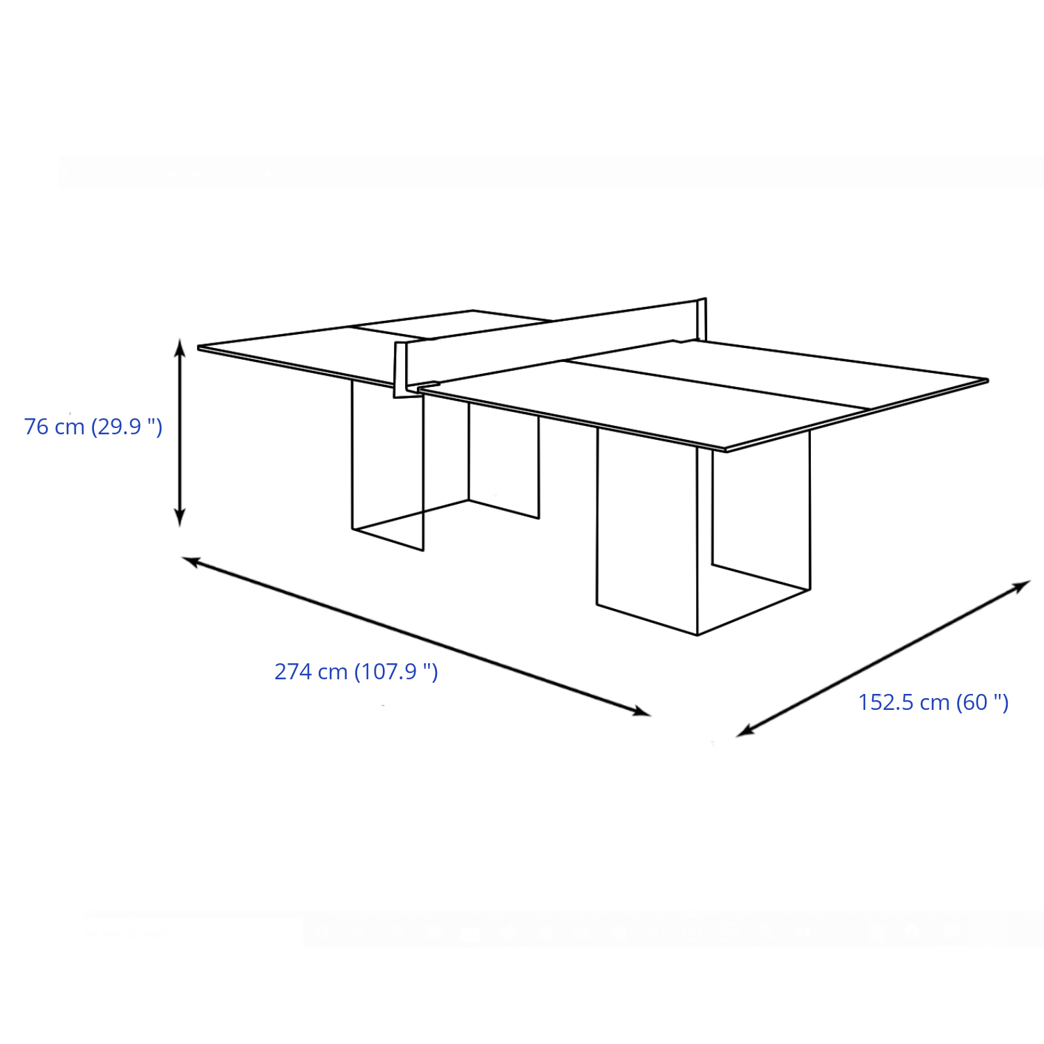 The Crystal Outdoor/Indoor Glass Table Tennis Table Liberty Games