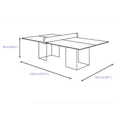 The Crystal Outdoor/Indoor Glass Table Tennis Table Dimensions