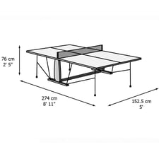 Tekscore Quickfold 18 Advance Indoor Table Tennis Table Dimensions