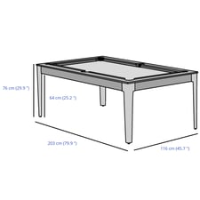 Rene Pierre Elan 6ft Slate Bed Pool Dining Table Dimensions