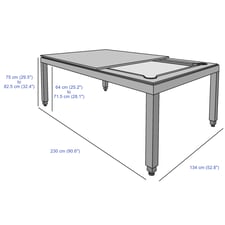 Fusiontables by Aramith: 7.5ft Slate Bed Height Adjust Pool Dining Table Dimensions