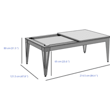 Pureline Blade 7ft Slate Bed Pool Dining Table Dimensions