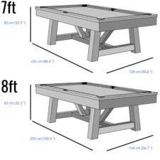 Brunswick Botanic Slate Bed American Pool Table Dimensions