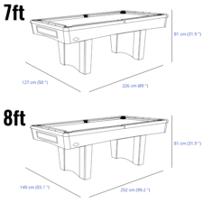 Buffalo Eliminator III American Slate Bed Pool Table Dimensions