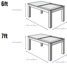 The Naroki Slate Bed Pool Dining Table Dimensions