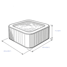 Lay-Z-Spa San Francisco HydroJet Pro Hot Tub Dimensions