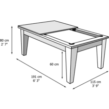 Graded Stock: Classic Diner Slate Bed Pool Dining Table Dimensions