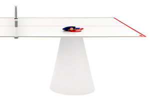 The Dada Outdoor Tennis Table close up.