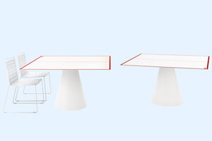 The Dada Outdoor Tennis Table splitted.