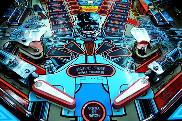 Terminator 2 Judgement day pinball machine playfield.