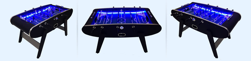 The Aurora produces striking blue light from its built-in LEDs