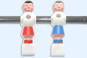 The player figures on the F-20 foosball table