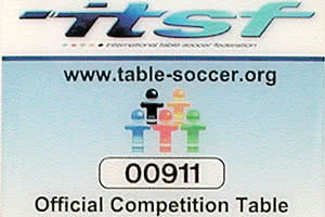 The ITSF certificate for the Garlando Master Champion football table