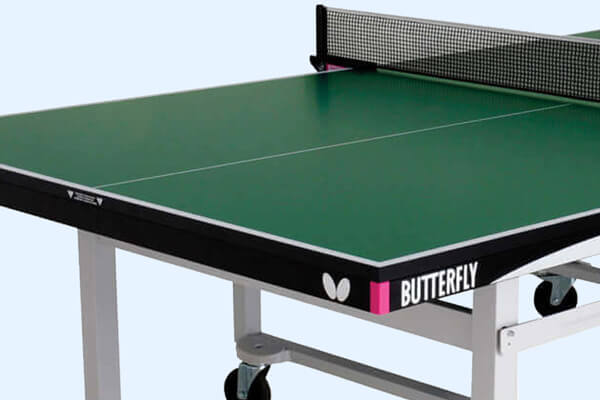 The wheels of a Butterfly Centrefold 25 Tennis Table