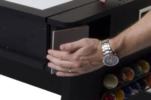 Locking levers on the 6ft Multi Games table