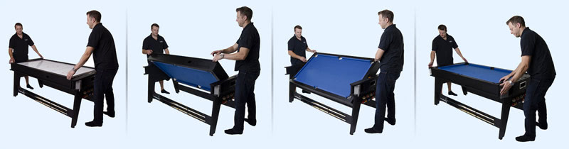 The 6ft Multi Games table rotates quickly and easily
