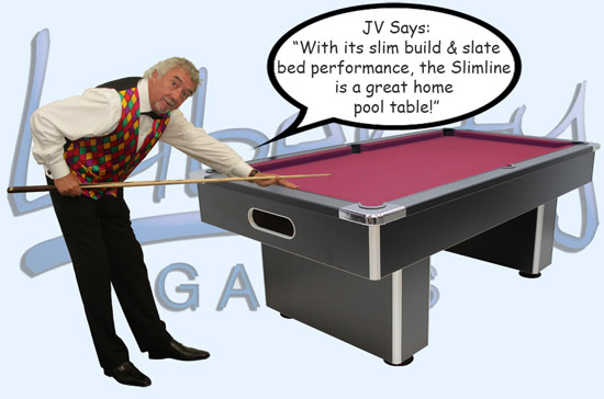 John Virgo endorses the Supreme Slimline pool table