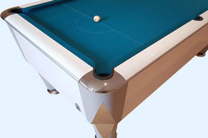 Sam Atlantic Slate Bed Pool Table Cabinet Top Corner.