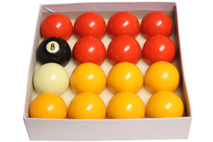The balls supplied with the Classic Diner pool table