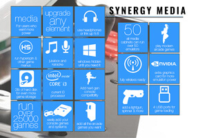 The Synergy arcade Media model features.