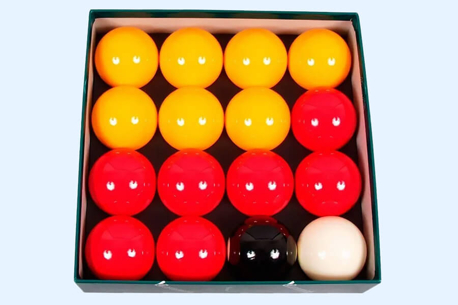 The Aramith 2 1/4'' Red & Yellow Pool Ball Set.