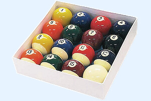 A set of pool balls.
