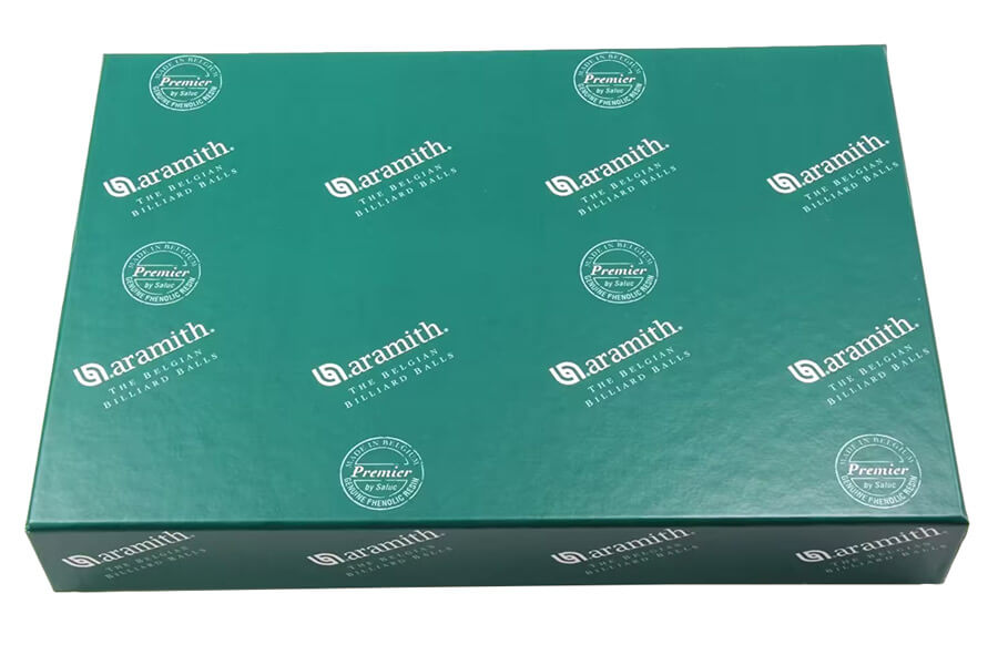 The Aramith 22 ball snooker set box.