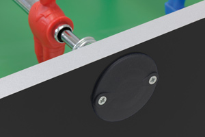 Telescopic rods are fitted to the Garlando Champion football table