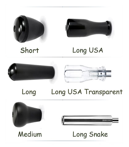 Different handles available for the B90 foosball table