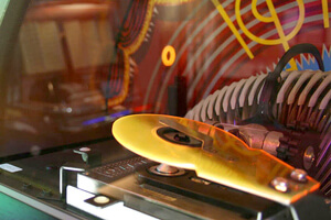 The Rock-Ola Bubbler Jukebox Disc System.