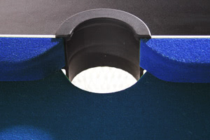 The side pocket on the Deluxe Foldaway pool table
