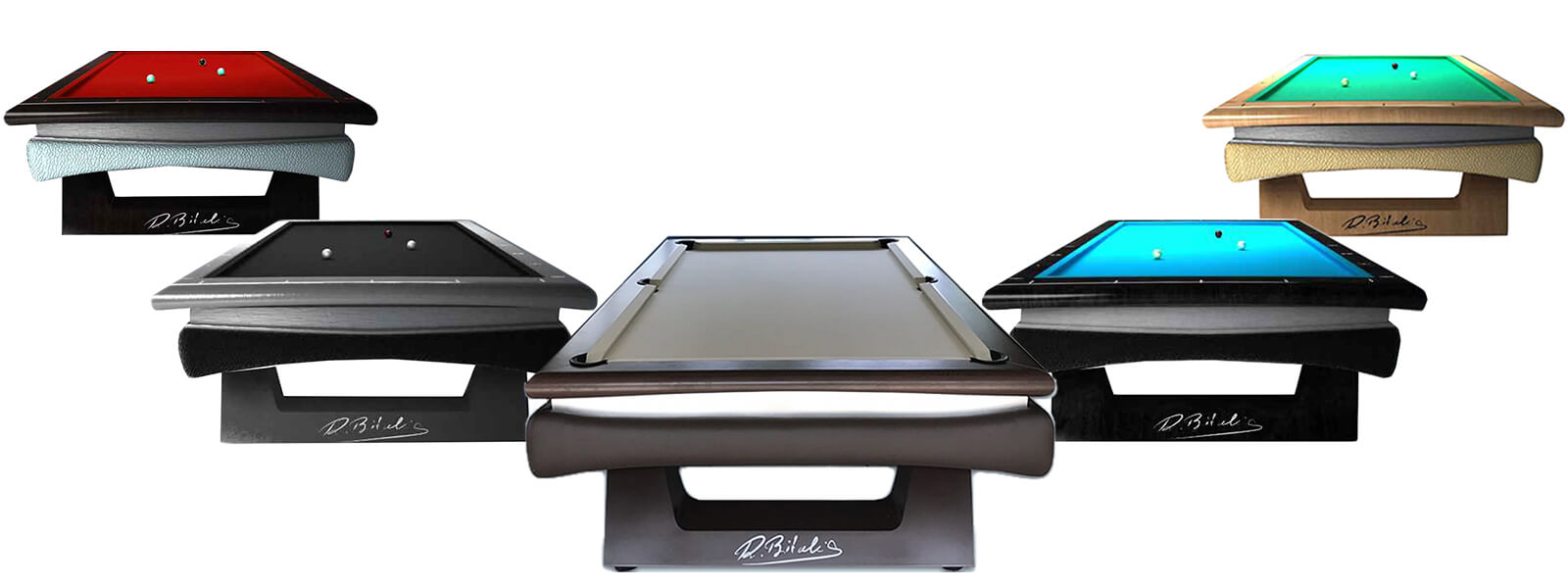 Three colours of the Pureline dining pool table
