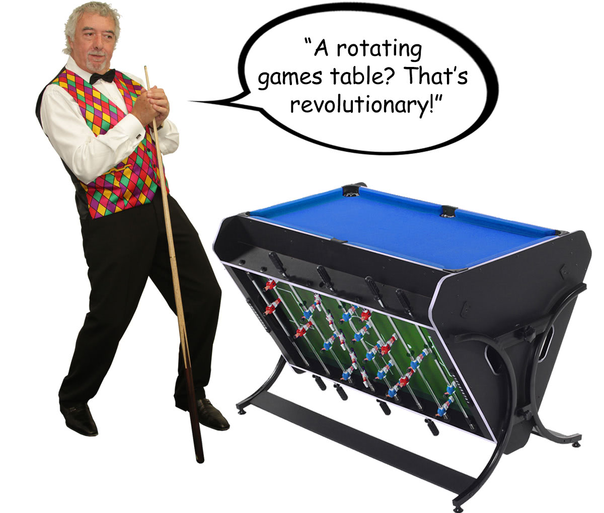 John Virgo endorses the Trisport multi games table