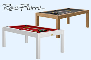 The Rene Pierre Charm pool table in two finishes.